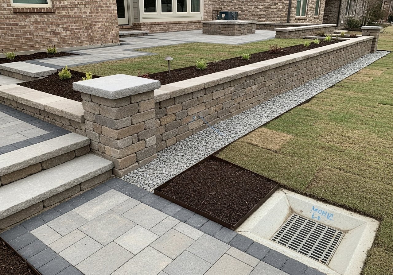 Retaining wall construction for Fort Worth residential property