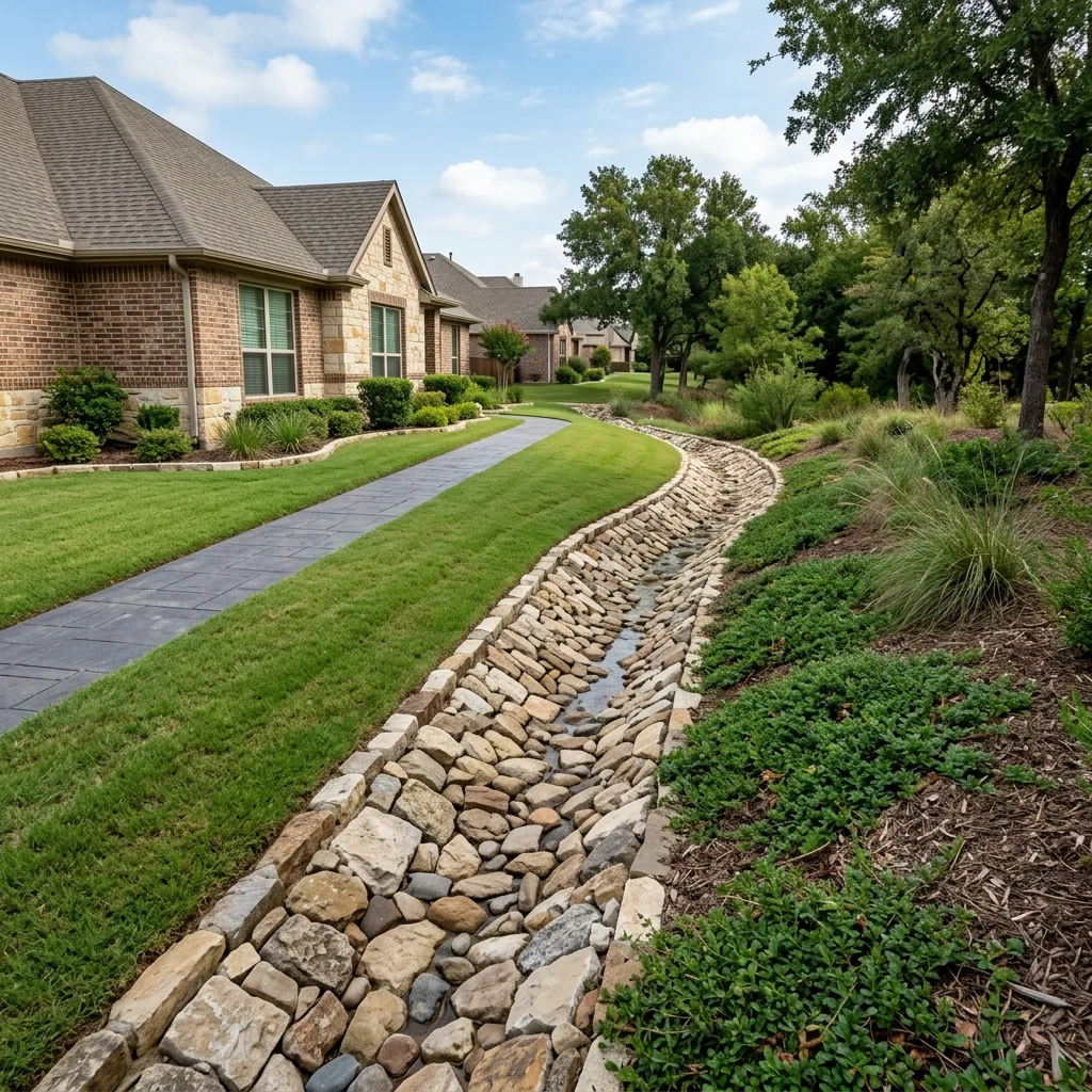 Drainage Channel Protection Fort Worth Black Hill Landscaping