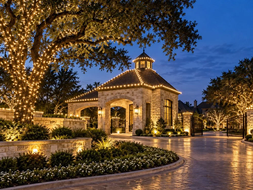 Design inspiration: HOA entry and shared-space Christmas lighting concept
