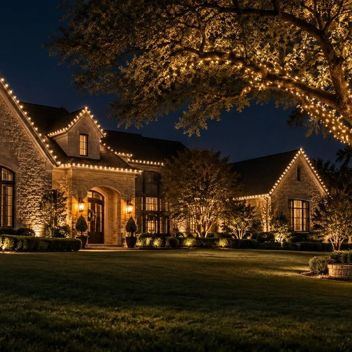 Design inspiration: nighttime curb appeal with Christmas lighting