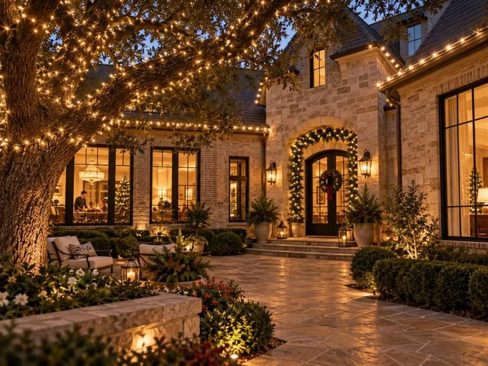 Design inspiration: landscape and tree Christmas lighting concept