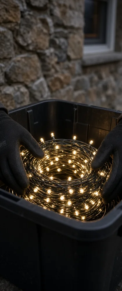 Design inspiration: organized Christmas light storage after the season