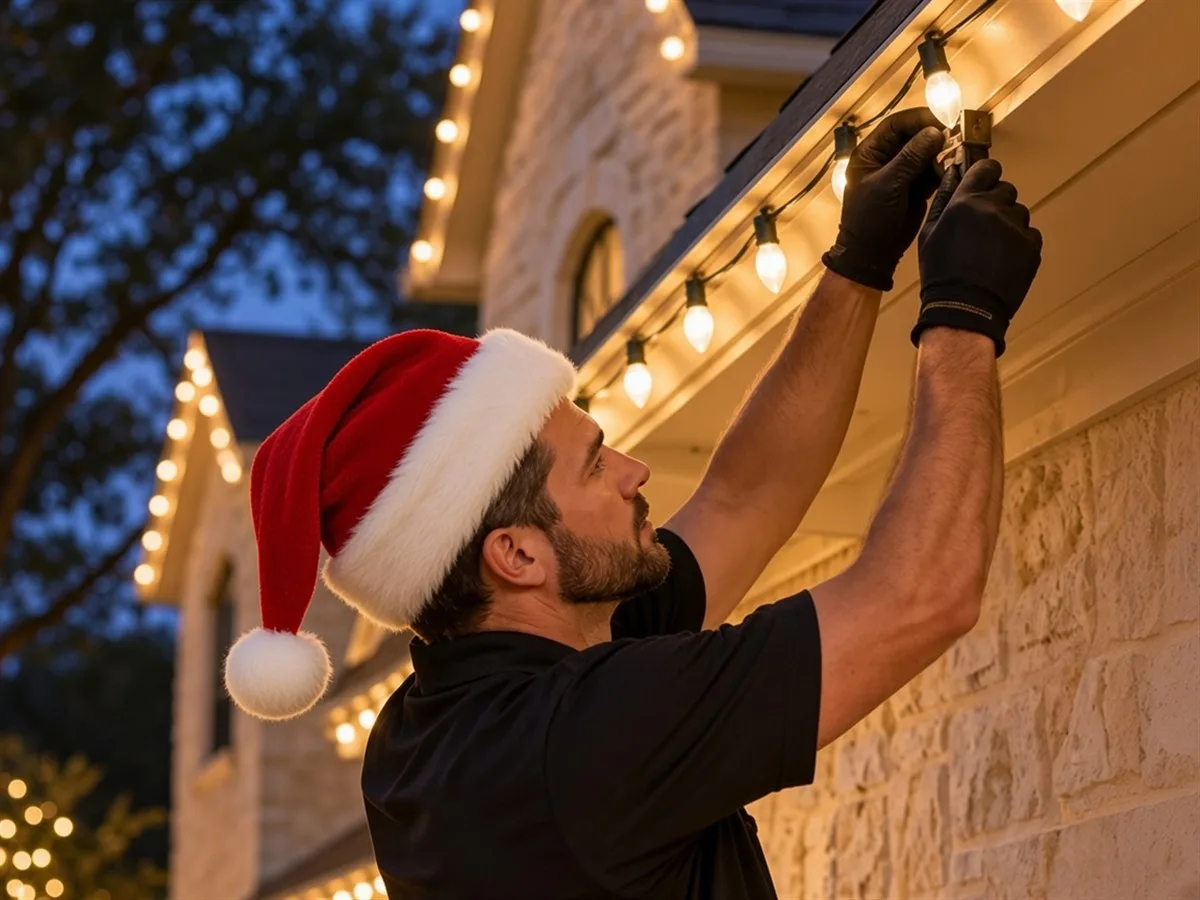 Design inspiration: Christmas lights placed along a home roofline