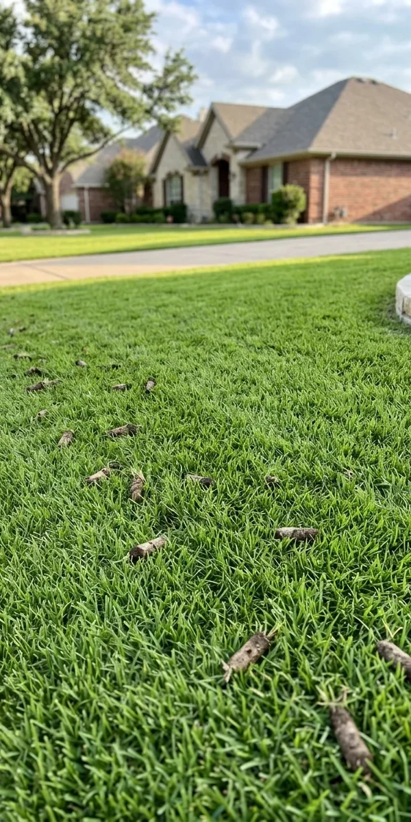 Bermuda grass lawn in North Texas ready for seasonal aeration