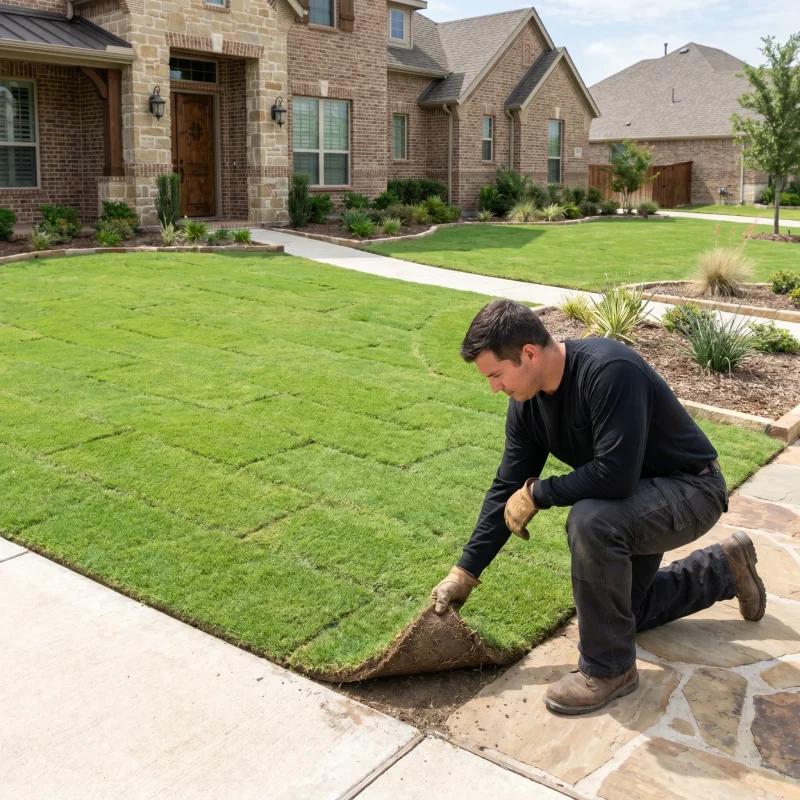 Sod Installation in Colleyville, TX Black Hill Landscaping