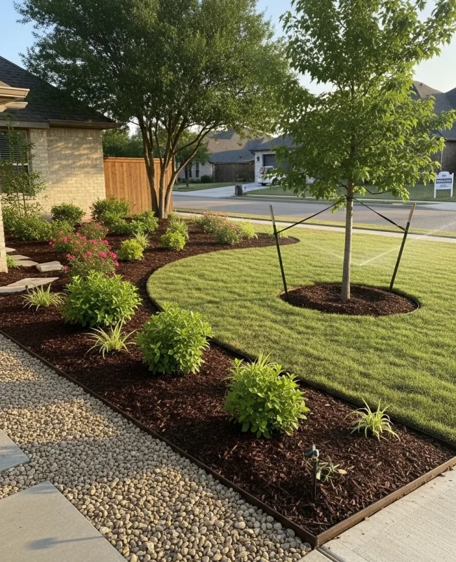 Custom landscape installation process for North Texas residential property