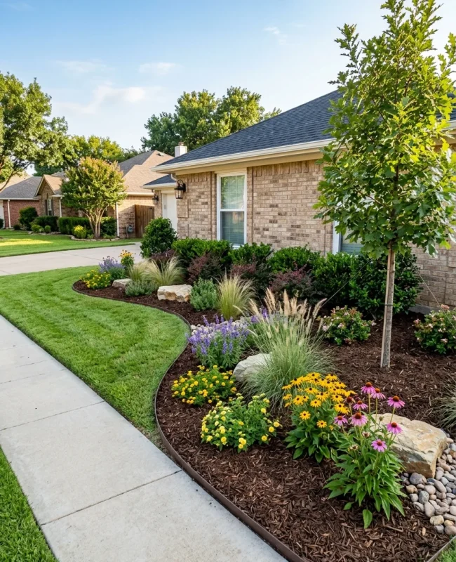 Custom landscape installation process for North Texas residential property