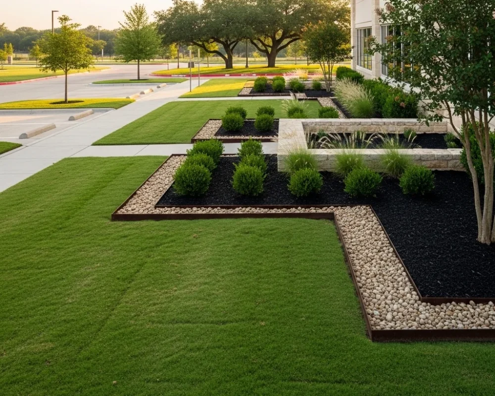 Managed commercial grounds maintenance in Fort Worth by Black Hill Landscaping