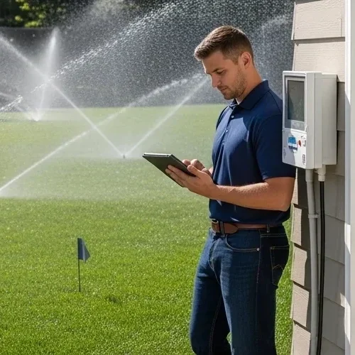 Sprinkler zone testing and programming after installation