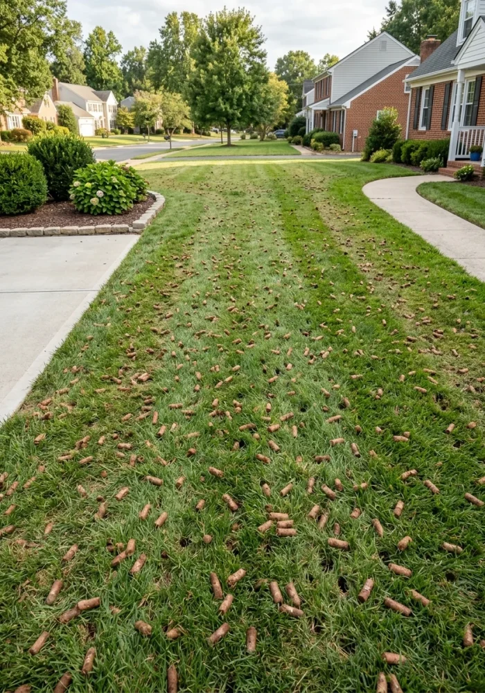North Texas clay soil compaction showing need for core aeration