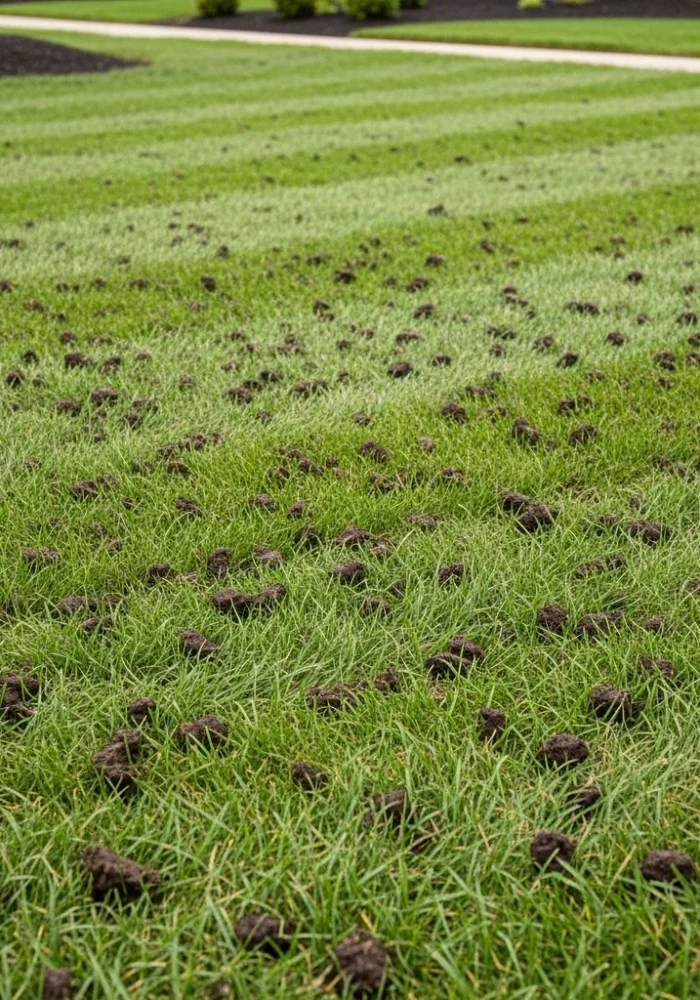 Fort Worth clay soil compaction showing need for core aeration